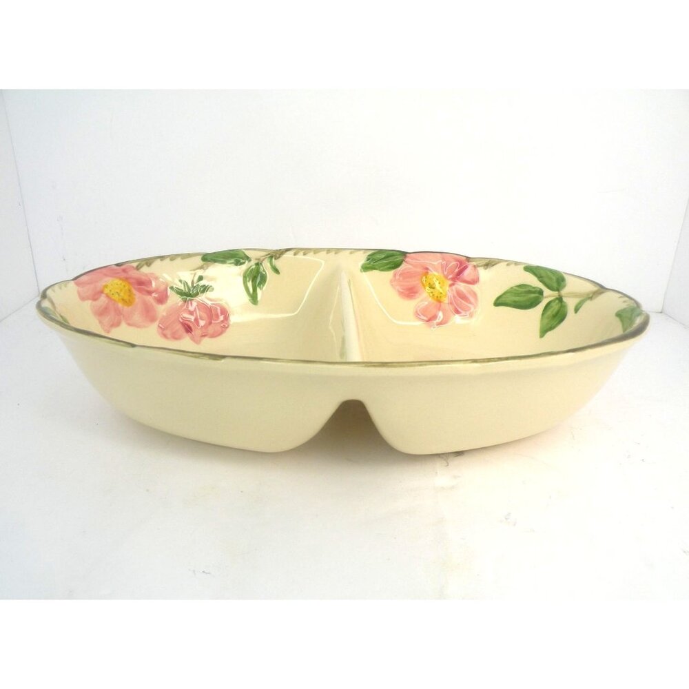 Vintage Franciscan Desert Rose Hand-Painted Divided Ceramic Serving Dish